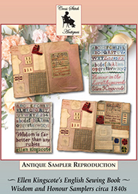 Elen Kingcote's English Sewing Book Wisdom and Honour Samplers circa 1840s (Re-Released)