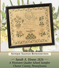 Sarah A. Hewes 1826 Sampler