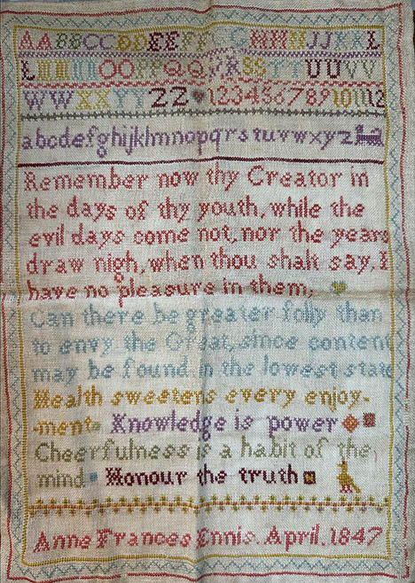 Anne Frances Kirkparik, 1847 Words to Live By