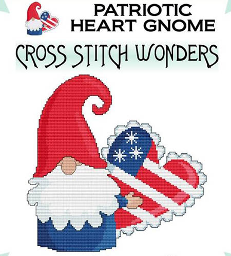 Patriotic Heart Pillow Gnome