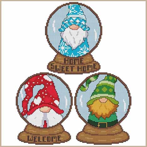 Monthly  Gnome Snow Globes - Jan - March