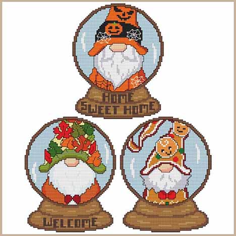 Monthly  Gnome Snow Globes - Oct - Dec
