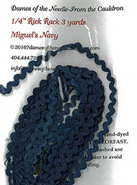 Miguel's Navy 1/4 in Rick Rack by Dames Of The Needle