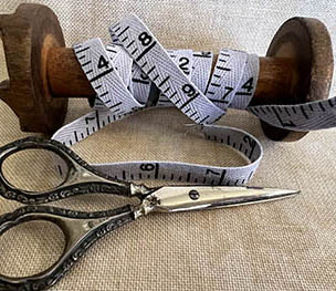 Memphis Blues Measuring Tape Twill from Dames of the Needle