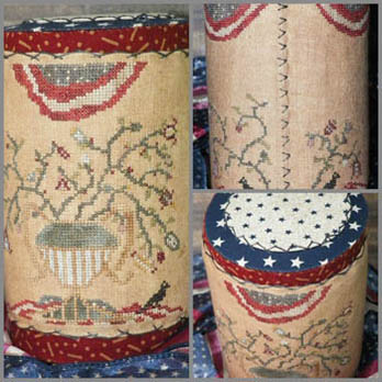 Flag and Flowers Tall Drum