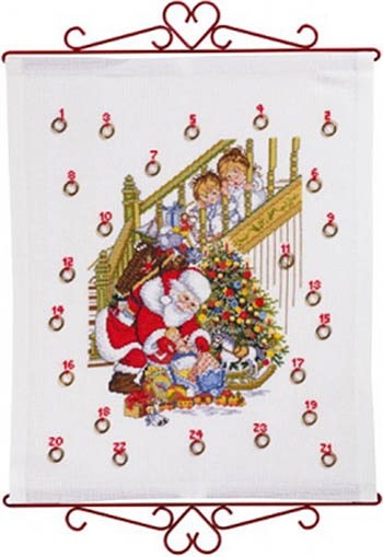 Santa with Children Calendar Bellpull Kit