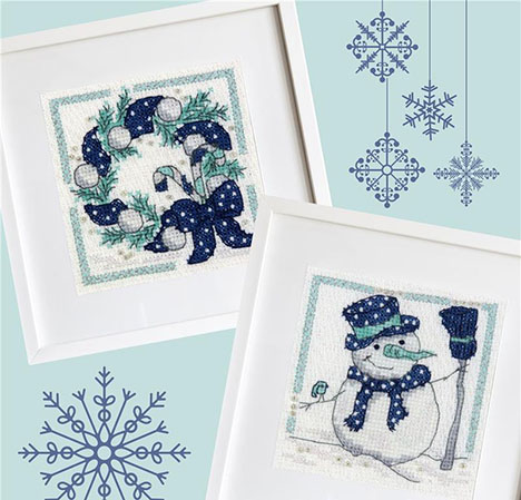 Navy & Mint Mini Frames - set of 2