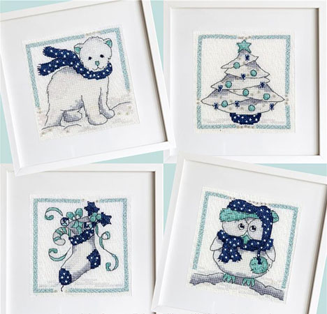 Navy & Mint Mini Frames - Set of 4