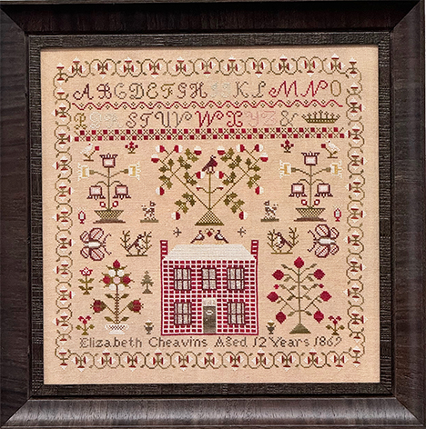 Elizabeth Cheavins 1869 Sampler & Pinwheel