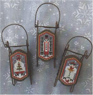 Sled Ornaments - Snow Folk 