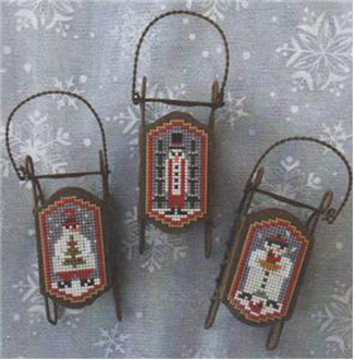 Snow Folk Sled Ornaments