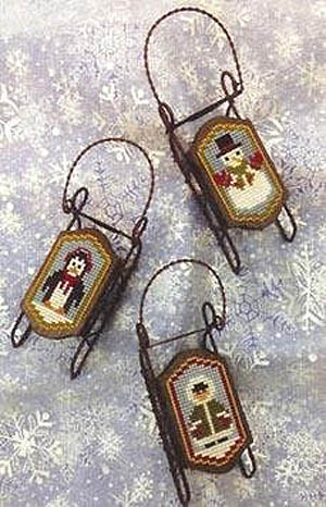 Sledding Friends Sled Ornaments