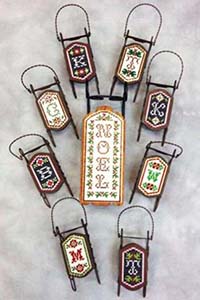 Letter Sleds - A - X Sled Ornaments