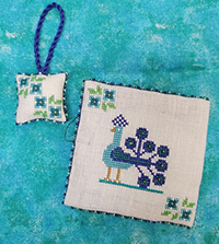 Peacock Needlecase and Fob