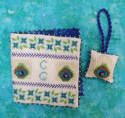 Peacock Needlecase and Fob