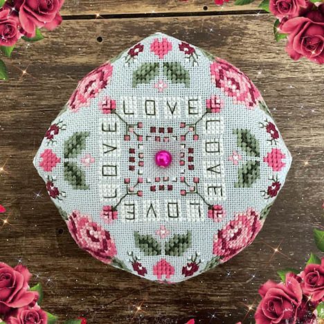 12 Months with Romy & Sandy 2026 - February Biscornu