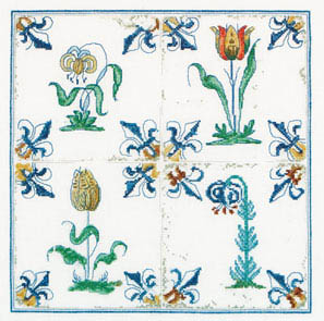 Antique Tiles - Flowers  Kit
