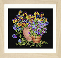 Potted Pansies on Black Kit