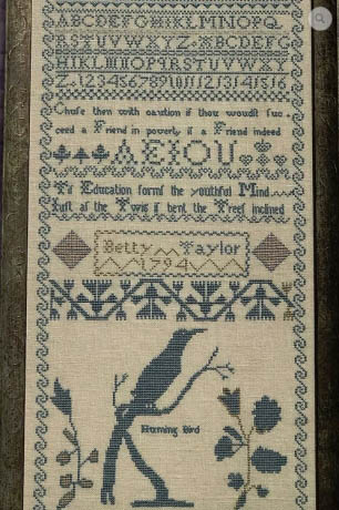 Betty Taylor's 1794 Sampler Reproduction