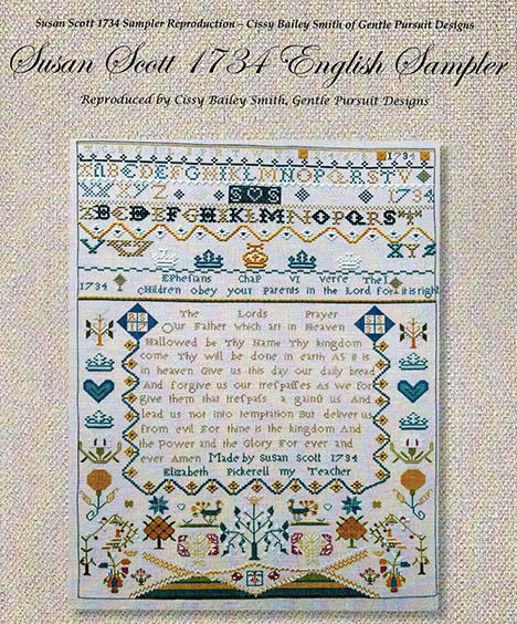 Susan Scott 1734 English Sampler