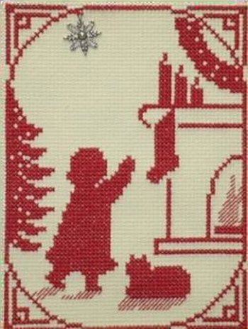 Christmas Silhouette - Hanging the Stocking Girl