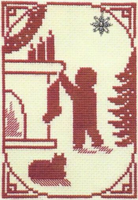 Christmas Silhouette - Hanging the Stocking Boy