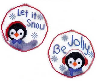 Circle Ornaments - Pair of Penguins