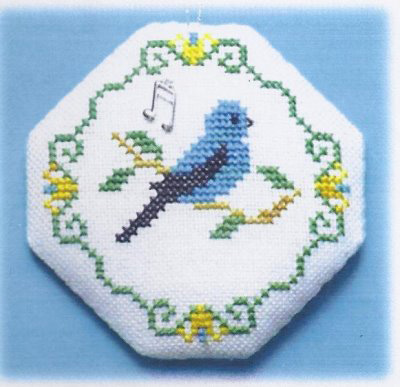 Songbird Ornament -Blue Bunting