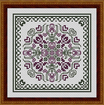 May Hearts Square With Purple/iris