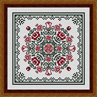 June Hearts Square with Red Roses