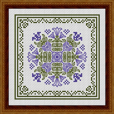 July Hearts Square with Bellflowers