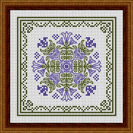 July Hearts Square with Bellflowers