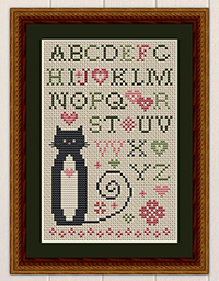 Heart Alphabet Cat