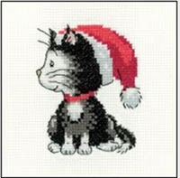 Black & White Christmas Kitten