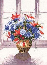 Brass Vase Window Flowers