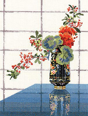 Oriental Vase Window Flowers Kit