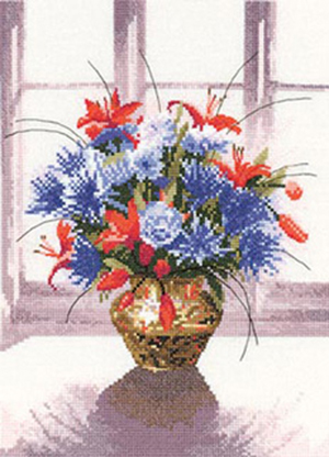 Brass Vase Window Flowers Kit
