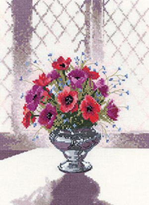 Silver Vase Window Flowers