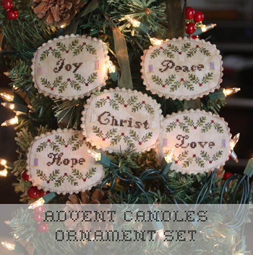 Advent Candles Ornament Set