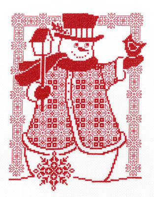 Redwork Snowman