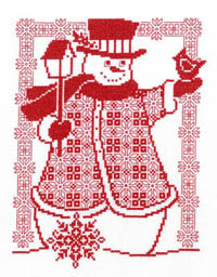 Redwork Snowman