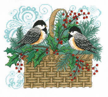 Winter Chickadee Basket