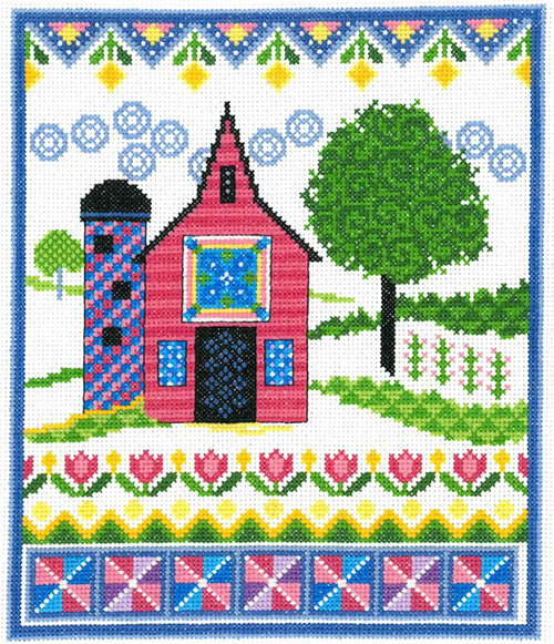 Barn With Spring Quilts