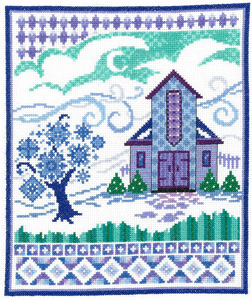 Barn with Winter Quilts