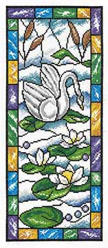 Stained Glass Summer Swan