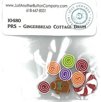 Gingerbread Cottage Drum Button Pack