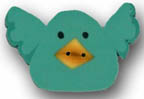 1236 Lg. Aqua Cuckoo Bird - Just Another Button Co