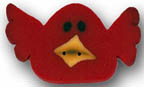 1237 Lg. Red Cuckoo Bird - Just Another Button Co