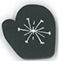 4691 Lg. Black Snowflake Mitten - Just Another Button Co
