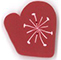 4699 Lg. Red Snowflake Mitten - Just Another Button Co